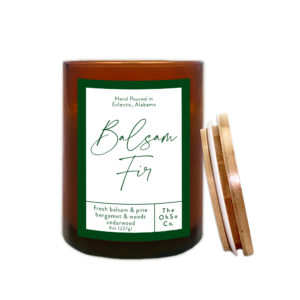 The OhSo Co. 8oz Scented Soy Wax Candle with Wooden Wick. Scent: Balsam Fir